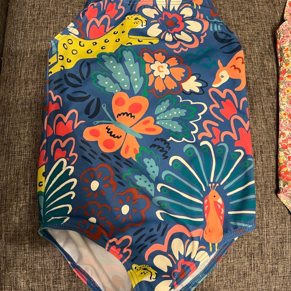 Mini Boden Blue and Yellow One Piece Swim